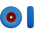 Relaxdays Sackkarrenrad 2er Set Vollgummi Blau Rot Pannensicher 26 cm x 8,5 cm 1 kg