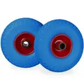 Relaxdays - Sackkarrenrad Set, Pannensicher, 3.00-4 Vollgummireifen, Stahlfelge, 25 Mm Achse, 100 Kg, 260x85mm, Blau-rot