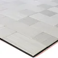 Metall Mosaik Fliesen Selbstklebend Mikros Silber 2Mix Glänzend Fliesenbordüre
