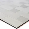 Metall Mosaik Fliesen Selbstklebend Mikros Silber 2Mix Glänzend Fliesenbordüre