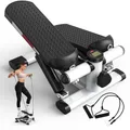 JASPORT ST1 Mini-Stepper für Zuhause, 2-in-1 Up-Down Swing Stepper mit Power Ropes, LCD-Display, Einstellbarer Widerstand, Bein- und Armtraining, Leise und Kompakt, Maximale Belastung 100 kg