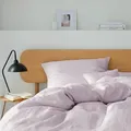 elegante Halbleinen Bettwäsche Breezee flieder 135x200 cm + 80x80 cm - lila