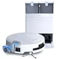 ECOVACS DEEBOT X8 Omni Saugroboter mit Wischfunktion, 18.000 Pa, OZMO Roller Wischwalze mit kontinuierlicher Frischwasser-Selbstreinigung, Moppwäsche mit 76°C heißem Wasser, Heißlufttrocknung, Weiß
