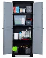 Kis Kunststoffschrank Linear Hoch 173 x 68 x 39 cm grau/schwarz