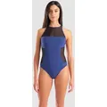 Badeanzug Damen arena Mesh Panels Swim Pro-Back - Navy - 42