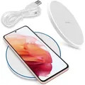 Ladegerät für Samsung Galaxy S26 S25 S24 S23 S22 Ladestation 10W schnelles Laden - Weiß