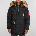Alpha Industries Winterjacke PPS N3B schwarz/gelb Herren, Größe: L