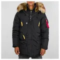 Alpha Industries Winterjacke PPS N3B schwarz/gelb Herren schwarz L (50/52)