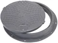 BABYLONPLAST Schachtabdeckung, Schachtdeckel DN600/800, 15kN Hochbelastbarer Kunststoff Kanaldeckel, Ø 600/800mm, 1500 kg Belastung, mit Sicherungssystem, Frost- und Witterungsbeständig (Grau)
