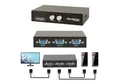 Bolwins VGA-Switch I07C VGA SVGA Monitor Switch Umschalter Verteiler 2in1 f PC TV Beamer, 2-Port VGA Umschalter, Plug & Play, Hot-Plug, Knopfdruck-Umschaltung