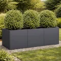 Hochbeet Pflanzkübel Anthrazit Kaltgewalzter Stahl Gartenbeet | 120 x 40 x 40 cm
