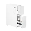 SoBuy Nischenregal 20cm – schmaler Badezimmerschrank mit Rollen Nischenwagen Rollwagen mit Schublade für Toilettenpapier-Aufbewahrung, Badmöbel aus Holz, Weiß, 20x75x60cm, BZR111-W