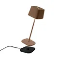 Zafferano, Ofelia Lampe, Kabellose, Wiederaufladbare Tischlampe mit Touch Control, Auch für den Außenbereich Geeignet, Dimmer, 2700-3000 K, Höhe 29 cm, Farbe Corten