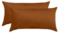 Traumschlaf Edel-Linon Kissenbezüge 2er Set 2x 40x80 cm schoko