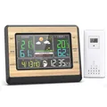 Tekoo Funk-Wetterstation mit Außensensor, 6 Zoll Farbdisplay & Holzoptik