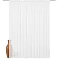 Foxx Vorhang mit Kräuselband für Schienen, transparente Moderne XXL Gardinen, Schiebegardinen Langstore Voile mit eingenähtem Bleiband 300 cm x 245 cm