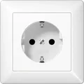 JUNG SCHUKO-Steckdose AS1520WW | Unterputz | 16A 250V | Duroplast glänzend | Vollplatte | Federklemmen | alpinweiß