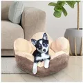 Wahre Tierliebe Tierbett - Blume - Premium Bett für Hunde/ Katzen - 2in1 zum umstülpen braun 60 cm