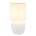 Tischleuchte Nachttischleuchte Tischlampe Keramik Textil weiß E14 H 31,5 cm