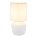 Tischleuchte Nachttischleuchte Tischlampe Keramik Textil weiß E14 H 31,5 cm