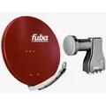 Fuba Sat Anlage 8 Teilnehmer | Satellitenschüssel Komplettset - DAA 850 R Sat-Schüssel 85cm Alu rot + Fuba DEK 817 Octo LNB 8 Teilnehmer (DVB-S2, HD