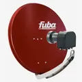 Fuba Sat Anlage 8 Teilnehmer | Satellitenschüssel Komplettset - DAA 850 R Sat-Schüssel 85cm Alu rot + Fuba DEK 818 Octo LNB 8 Teilnehmer (DVB-S2, HDTV, UHD 4K/8K, 3D) mit LTE-Störfilter
