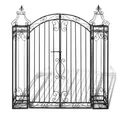 vidaXL Gartentor, Zierendes Gartentor Schmiedeeisen 122×20,5×134 cm