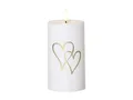 STAR TRADING LED-Kerze Flamme Heart (1-tlg), Grabkerze Kunststoff goldene Herzen Timer Sensor