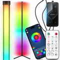 Retoo LED RGB Stehlampe 140 cm für Wohnzimmer - APP-gesteuerte Eckleuchte mit Fernbedienung, 10W Dimmbar, Musik-Sync-Timer, RGB-Farbwechsel [Energieklasse A]