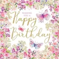 20 Servietten Geburtstag Blumen Tischdeko Spruch Happy Birthday Wishes 33x33cm