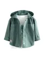 NEXT Jungen Twill-Hemdjacke und T-Shirt im Set Dark Teal Blue 62-68