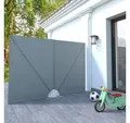 vidaXL Sichtschutzfächer Faltbarer Terrassen-Seitenfächer Grau 240 × 160 cm