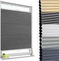 WOLTU Plissee ohne Bohren Klemmfix Wabenplissee Verdunkelung Thermo Jalousie Sonnenschutz und Sichtschutz Dunkelgrau 100x120cm Fenster Rollo für Innen & Tür