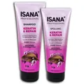 ISANA Haarpflege Set Shampoo & Spülung PROFESSIONAL Spülung Keratin & Repair 250 x 200 ml