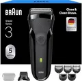 Braun Series 3 300BT, Rotationstrasierer, Schwarz, Tasten, 1 mm, Akku, Nickel-Metallhydrid (NiMH)