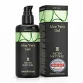 Satin Naturel Bio Aloe Vera Gel 200 ml – 100% Vegan & Naturkosmetik – Hochkonzentriertes Aloe Vera Gel – Mit Hyaluron & Panthenol – After Sun & Feuchtigkeitspflege Für Gesicht, Körper & Haare