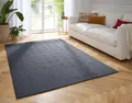 TaraCarpet Teppich Taipe-Piastrella Hasenfell extra weich Hoch-Tief-Struktur, rechteckig, Höhe: 13 mm, Hasenfell Welle anthrazit Wohnzimmer Schlafzimmer Esszimmer 60X110