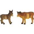 FADEDA Tierfigur 2x FADEDA Ochs und Esel stehend, Höhe in cm: 5,2 (2 St)