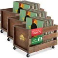Stagecaptain SPKB-100 BN Schallplattenkiste "Emil" aus Bambus Braun 3x Set