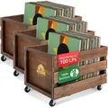3x Schallplatten Vinyl Bambus Kiste Aufbewahrung LP Sammlung Plattenkiste Braun