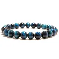 Chyuan Frauen Stein Armband, blaue Armband Perlen Elastisches Armband Charm Frauen und Männer Paar Mode Geschenk