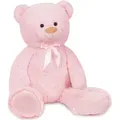 BRUBAKER XXL Teddybär 100 cm - Teddy Kuscheltier groß - Stofftier Plüschtier mit Schleife, Rosa - Rosa