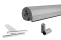 Schellenberg 39002 70 x 90 cm grau, Rolladenpanzer Set PVC Mini für 40 mm Stahlrohrwellen, Breite kürzbar, inkl. Rolladen Aufhängefeder, Alu-Endleiste, Rolladenstopper