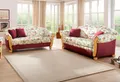 Polstergarnitur HOME AFFAIRE "Milano, bequem durch Federkern, Landhaus Stil, geschwungene Armlehnen", rot (rot, geblümt), H:83cm T:81cm, Sitzmöbel-Sets, Polstergarnitur, 2-Sitzer und 3-Sitzer