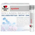 Doppelherz system KOLLAGEN BEAUTY – Kollagen-Peptide für straffere und glattere Haut – 30 Trinkampullen