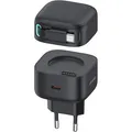 Usams Ład. siec. 1xUSB-C ze zwijanym kablem USB-C (only head) PD+QC 35W Gan Fast Charging czarny/bla (35 W, 2 Ports) (CC202TC01)