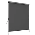 SONGMICS Senkrechtmarkise, ausziehbar, 2,5 X 1,6 m (L x B), Vertikalmarkise für Terrasse und Balkon mit Markisenkasten, Schutz vor Sonne und Wind, Sichtschutz, grau GSA165GY