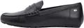 Tommy Hilfiger Damen Loafer Flag Leather Driver aus Leder, Schwarz (Black), 39
