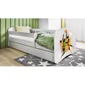 Kinderbett Jugendbett Basketball 70x140, 80x160, 80x180 cm - Komplettset mit Matratze, Schublade & Rausfallschutz - Weiß