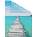 LICHTBLICK ORIGINAL Fensterfolie El Mar, blickdicht, strukturiert, selbstklebend, Sichtschutz blau 100 cm x 100 cm